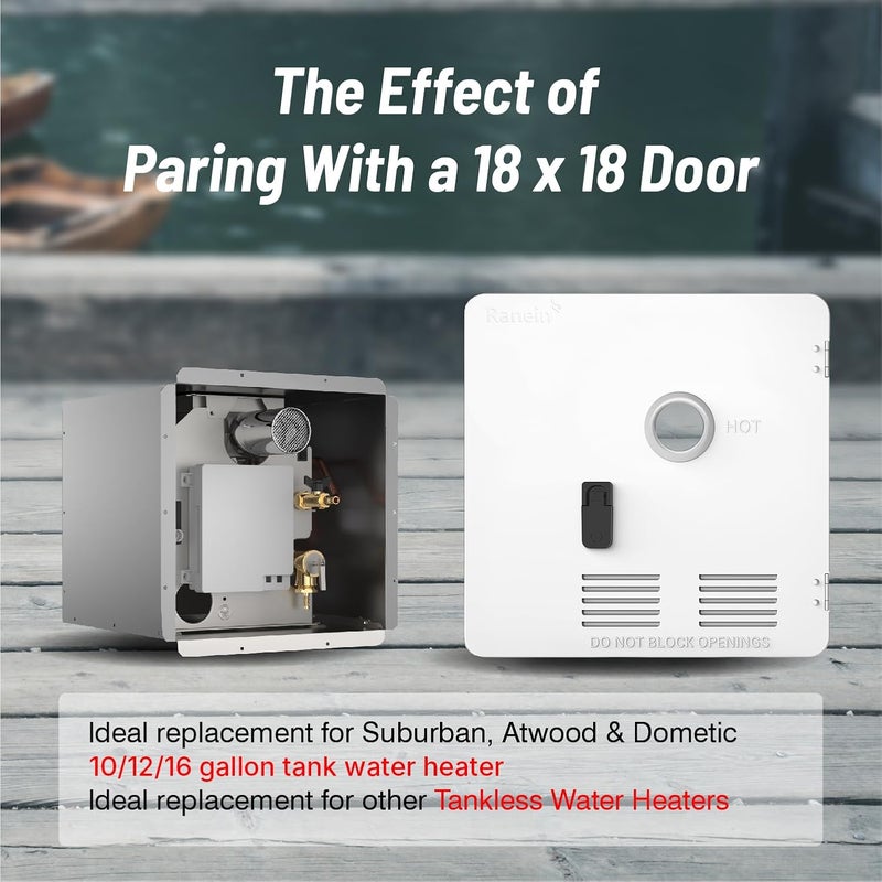 Ranein 18 x 18 Inches RV Water Heater White Door. ONLY Door kit for RV water heaters - Image 3
